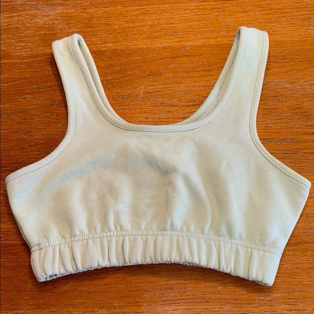 Cream Crop Top with Wide Straps and Elastic Hem